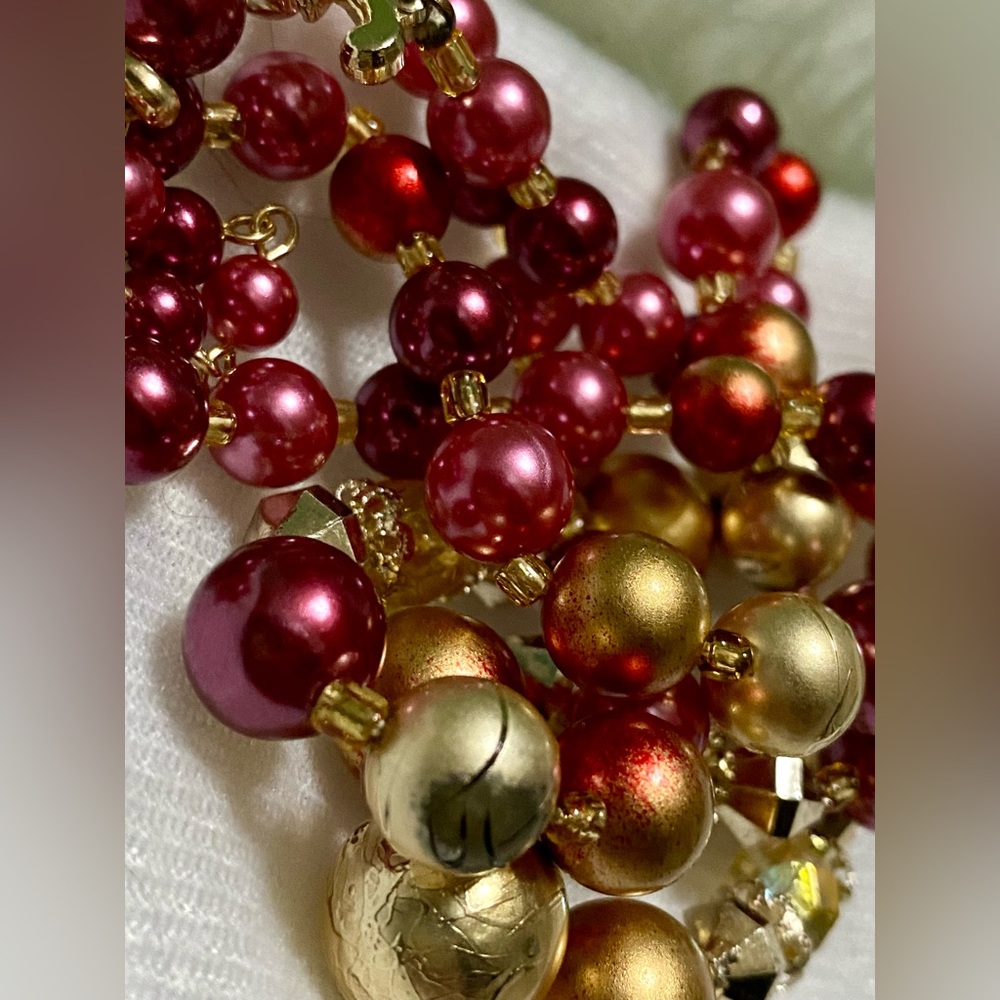 ✨Vintage Gold and Purple Pearl Necklace with Elegant unique design ✨